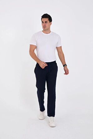 MDB Unisex Üç İplik Basic Eşofman Özel Tasarım Pantolon  acivert