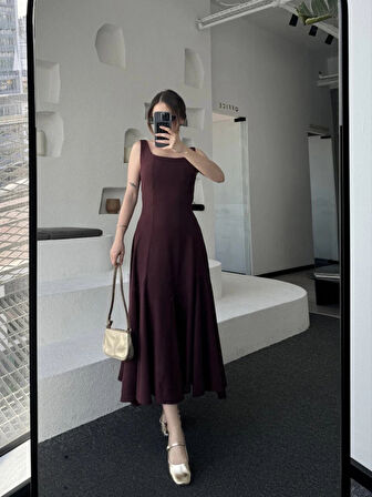 MDB ırt Dekolteli Kolsuz Uzun Elbise  ürdüm