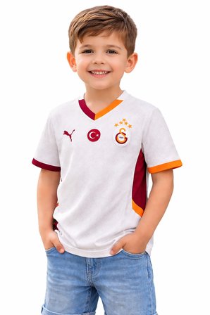 GALATASARAY ORİJİNAL LİSANSLI PUMA ÇOCUK BEYAZ FORMA UV KUTU HEDİYELİ