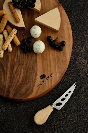 Luna El Yapımı Yuvarlak Ceviz Kesme Tahtası – 30 cm Doğal Ahşap Mutfak Ürünü