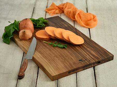  Galapagos Şef Koleksiyonu – Ekstra Kalın ve Geniş Ceviz Sunum & Kesim Tahtası El Yapımı, Dayanıklı Tasarım (45x30x3 cm)