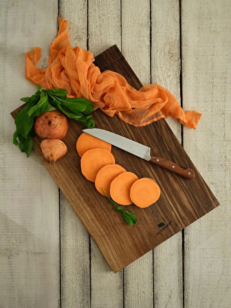  Galapagos Şef Koleksiyonu – Ekstra Kalın ve Geniş Ceviz Sunum & Kesim Tahtası El Yapımı, Dayanıklı Tasarım (45x30x3 cm)