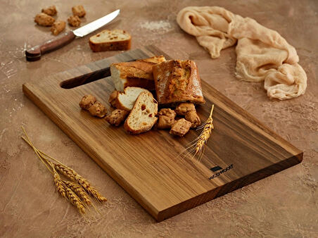 Elfida Doğal Ceviz Kesme Tahtası Et ve Sebze İçin Ayrı Kullanımlı 2’li Set– El Yapımı