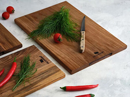 Elnino Serisi Doğal Ceviz Ağacı Kesme Tahtası 3’lü Set El Yapımı – Şık, Dayanıklı ve Fonksiyonel