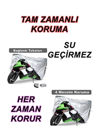 Asya Motor Hardy 200 Atv Su Geçirmez Lüx Kalite - Uyumlu Miflonlu Premium 4 Mevsim Koruyan Motosiklet Brandası Gri