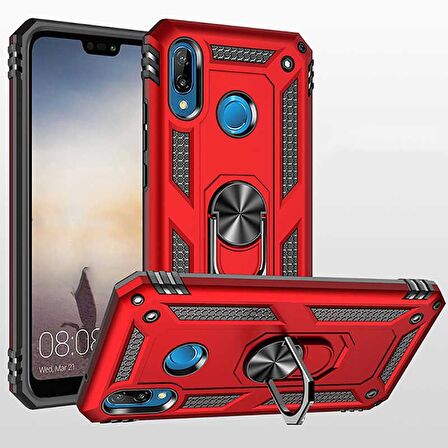 Gpack Huawei P20 Lite Kılıf Vega Standlı Yüzüklü MıknatıslıNano Glass