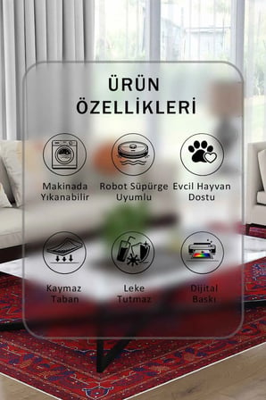 Yıkanabilir Kaymaz Taban Dijital Baskılı Halı ve Yolluk – Leke Tutmaz Salon & Mutfak Halısı