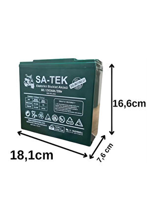 Satek 12v 24 Ah Elektrikli Motosiklet Aküsü 4'lü Set Jel Akü Elektrikli Bisiklet Aküsü