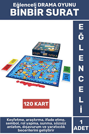 Premium Eğitici Drama Rol Yapma Yaratıcılık İfade Etme Beceri Eğlenceli Drama Oyunu BİNBİR SURAT