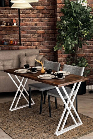 Metal Masa Yemek Masası Çalışma Masası Ayağı Beyaz Renk 2 Adet Ayak 72 Cm Mobilya Ayağı