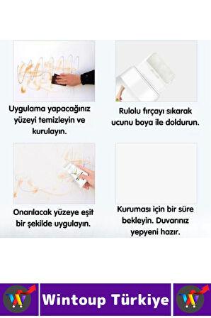 Küçük Duvar Yama Onarım Rötüş Su Küf Neme Dayanıklı Rulo Başlık Fırça Gerektirmez Duvar Tamir Boyası