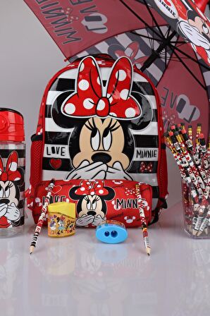 Dekomus Lisansli Okul Ve Kalem Çantasi Ile Şemsiye,Matara,2 Adet Silgili Kurşun Kalem,Kalemtıraş Seti