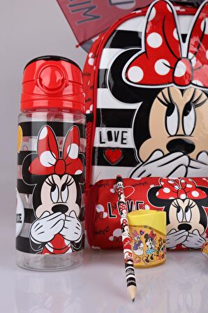 Dekomus Lisansli Okul Ve Kalem Çantasi Ile Şemsiye,Matara,2 Adet Silgili Kurşun Kalem,Kalemtıraş Seti