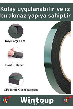 Özel Üretim Ultra Güçlü İz Bırakmaz Elastik Yapılı Çift Taraflı 10mm-10Metre Akrilik Köpük Bant 2 Ad