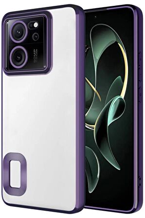 Xiaomi 13T Pro Kılıf Köşeleri Renkli Şeffaf Kamera Korumalı Silikon Luxury Kapak