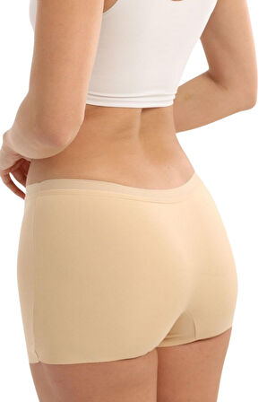 Kadın Boxer Külot - İz Yapmaz Dikişsiz Mikro Kumaş 3'lü Özel Paket (Siyah, Beyaz, Ten Renk)