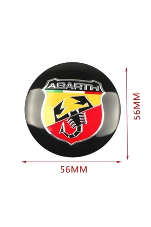 Fiat Abarth Logolu Punto 500 Jant Göbek Damla Stıcker (SİYAH-SARI-KIRMIZI)