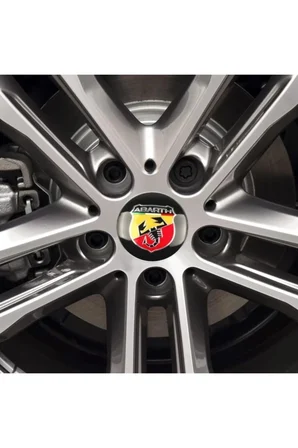 Fiat Abarth Logolu Punto 500 Jant Göbek Damla Stıcker (SİYAH-SARI-KIRMIZI)