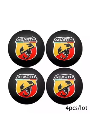 Fiat Abarth Logolu Punto 500 Jant Göbek Damla Stıcker (SİYAH-SARI-KIRMIZI)