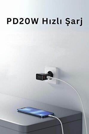  MCC17 20W Type-C ve 20W Usb Çıkışlı PD Şarj Adaptörü