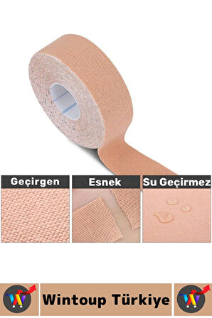 Hızlı Etkili Kas Eklem Bel Bacak Kol Boyun Sırt Omuz Karın Kalça Kinezyo Ağrı Bandı 2.5 Cm X 5 Metre