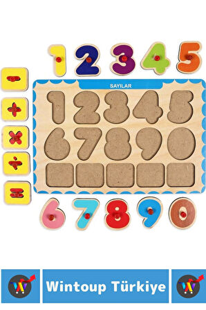 Premium Eğlenceli Eğitici Görsel Algı Problem Çözme Becerisi Çocuk Puzzle SAYILAR