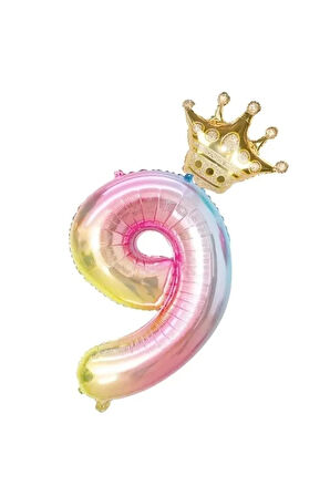 Mini Party Store Kral Taçlı Folyo Balon Renkli 9