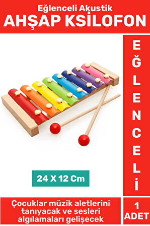 Premium Eğlenceli Eğitici Müzik Aletleri Ses Algısı Tanıma Tın Ton Ayarlı Çocuk Oyun AHŞAP KSİLOFON