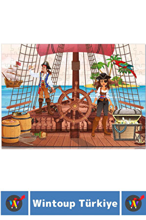 Premium Seri Eğlenceli El Göz Koordinasyon Beceri Geliştirici Çocuk 150 Parça PUZZLE KORSAN GEMİSİ