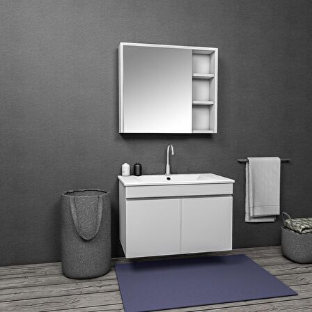 Galata Banyo Dolabı Takımı  75 Cm Beyaz