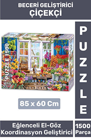 Premium Seri Eğlenceli El Göz Koordinasyon Hafıza Beceri Geliştirici 1500 Parça PUZZLE ÇİÇEKÇİ