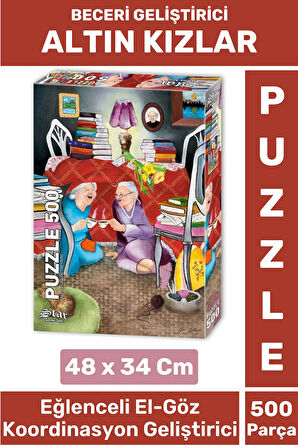 Eğlenceli El Göz Koordinasyon Beceri Görsel Algı Geliştirici Çocuk 500 Parça PUZZLE ALTIN KIZLAR