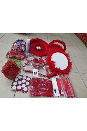 Mini Party Store Kına Gecesi Tüm Malzemeler 180 Parça Kına Malzemesi