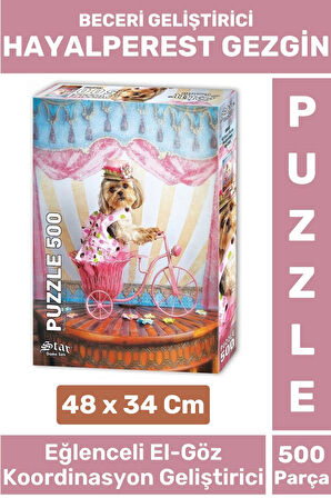 Eğlenceli El Göz Koordinasyon Beceri Görsel Algı Geliştirici Çocuk 500'lü PUZZLE HAYALPEREST GEZGİN
