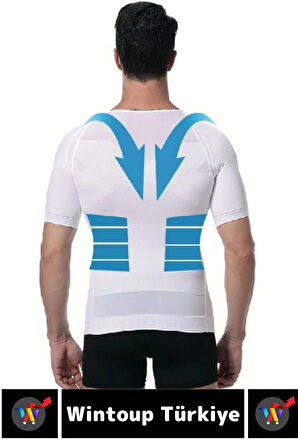 Özel Üretim Jinekomasti Dik Duruş Toparlayıcı Göbek Sıkılaştırıcı Elastik Erkek Fanila Korse 3 Adet