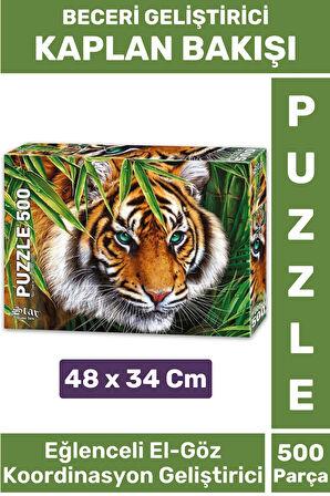 Eğlenceli El Göz Koordinasyon Beceri Görsel Algı Geliştirici Çocuk 500 Parça PUZZLE KAPLAN BAKIŞI