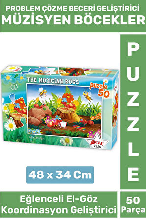 Premium El Göz Koordinasyon Problem Çözme Beceri Geliştirici Çocuk PUZZLE MÜZİSYEN BÖCEKLER