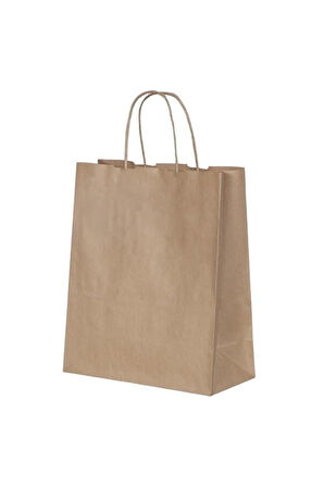 18x8x24 Büküm Saplı Çanta 10'lu Kraft