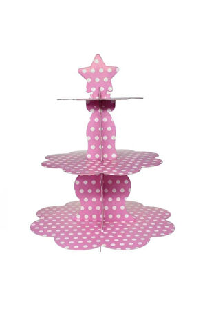 Mini Party Store Pembe Puantiyeli Kek Standı