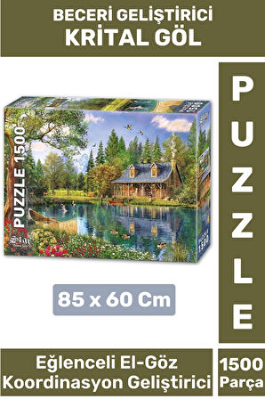 Premium Eğlenceli El Göz Koordinasyon Hafıza Beceri Geliştirici 1500 Parça PUZZLE KRİSTAL GÖL