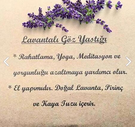 Aromaterapik Lavanta Dolgulu Göz Yastığı Uyku Desteği- Meditasyon – Yoga Yastığı