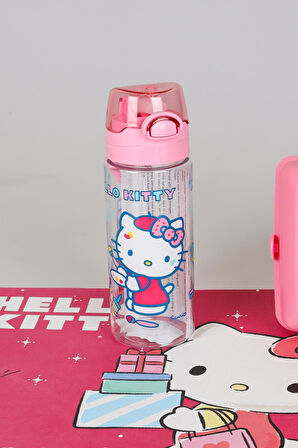 YENİ SEZON LİSANSLI HELLO KITTY BESLENME ÖRTÜSÜ,500 ML TRITAN MATARA VE 2 KATLI BESLENME KABI YEMEK SETİ 