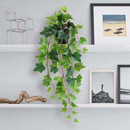 Yapay Çiçek Saksıda Sarkan Dev Hedera 80cm Yapay Sarmaşık Yeşil