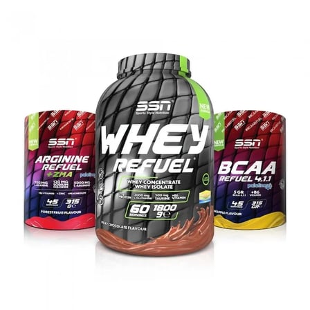 SSN Sports Style Nutrition SSN Whey Refuel + Arginine Powder + Bcaa