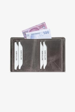 Beod Hakiki Deri Cüzdan - Gri