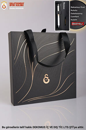 LİSANSLI GALATASARAY KUTULU VE ÇANTALI DERİ AJANDA VE ROLLER TÜKENMEZ KALEM SETİ "DEKOMUS ÖZEL KUTULU KALEM COMFORT HEDİYELİ"