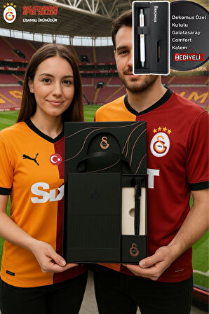 LİSANSLI GALATASARAY KUTULU VE ÇANTALI DERİ AJANDA VE ROLLER TÜKENMEZ KALEM SETİ "DEKOMUS ÖZEL KUTULU KALEM COMFORT HEDİYELİ"