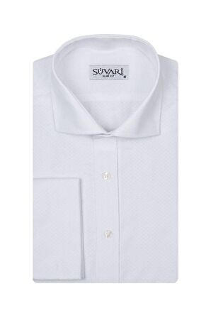 Süvari Slim Fit Armür Desenli Erkek Gömlek