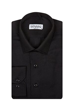 Süvari Slim Fit Armür Desenli Erkek Gömlek