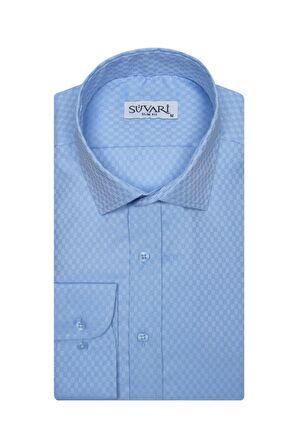 Süvari Slim Fit Armür Desenli Erkek Gömlek